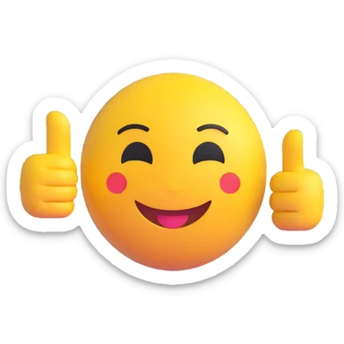 A classic yellow round emoji-style face pointing to itself, with a confident smile, symbolizing "me" or "I am the one". Bright colors, simple cartoon style, centered on a white background sticker