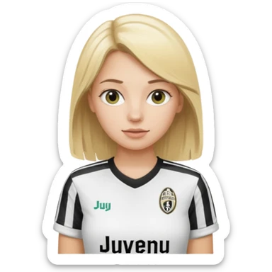 blonde girl with juventus t-shirt sticker