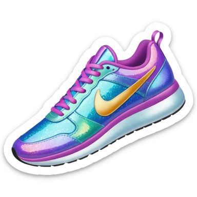 glitter running shoes sticker
