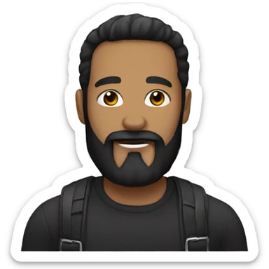 Man with black beard and black hair sticker
