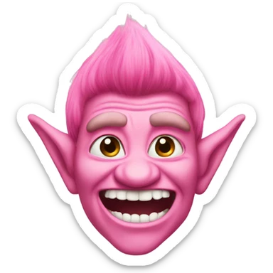 Classic troll emoji but pink and fairy like sticker