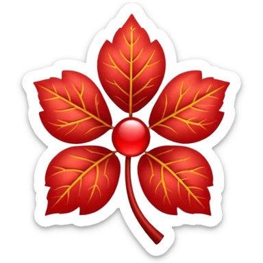 Un trébol de cinco hojas rojo sticker