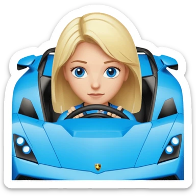 Blond blue eye in lamborghini  sticker