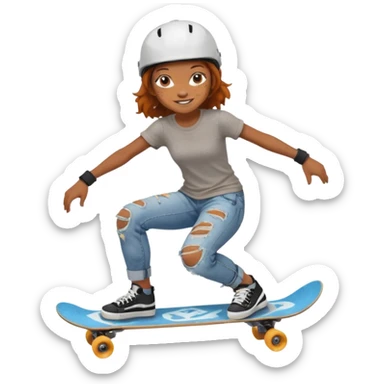 skateboarder black girl mugshot with  sticker