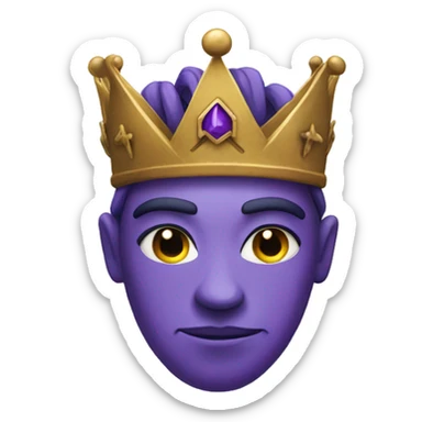 Purple face with rune crown sticker