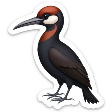 Black Sicklebill headshot sticker