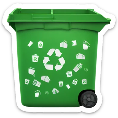 green container with recycling sticker