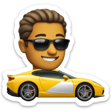 Sportcar with sunglasses  sticker