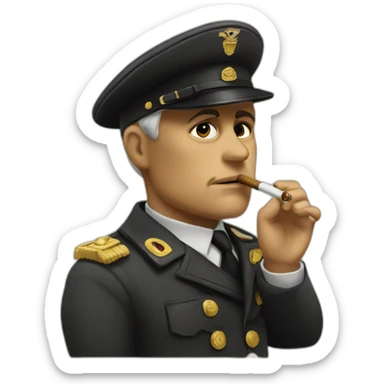 mussolini smoking sticker
