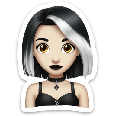 goth girl, cruella hair sticker