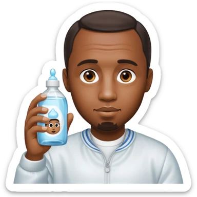 p diddy holding baby oil sticker