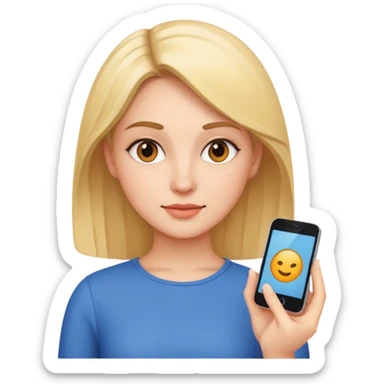 woman UX designer testing mobile app sticker