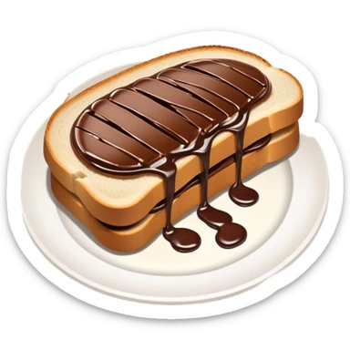 slice of bread with with a squeeze of nutella sauce on top sticker