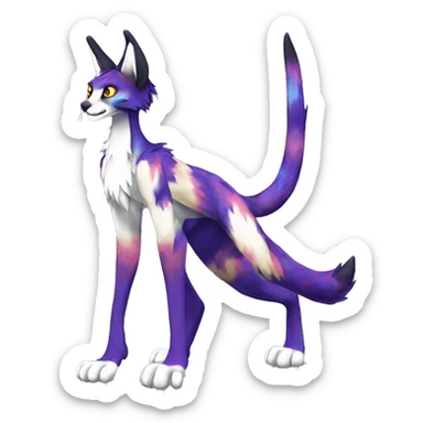 Anthro Epic Edgy Colorful Sergal-Serval-Vernid full body sticker