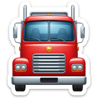 A red truck with a TIR emblem sticker