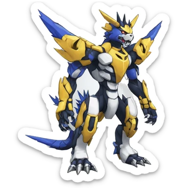  Cool Edgy Digimon-Fakemon-WereGarurumon-WarGreymon with edgy markings full body sticker