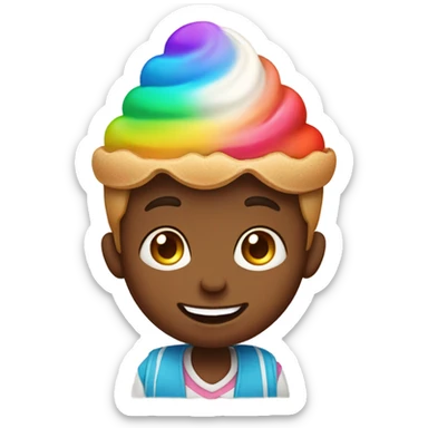 Gap tooth kid with ice cream sticker