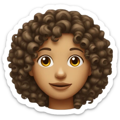 Curly hair girl with big nose sticker