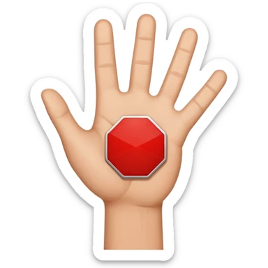 Hand NO,STOP,X sign sticker