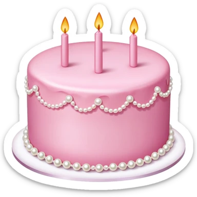 pink cake decorated with pearls sticker