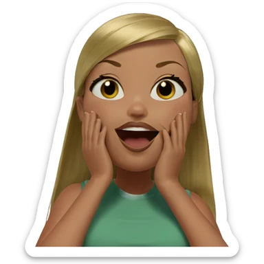 smiling girl with blonde hair sticker