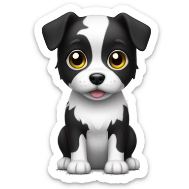 Black-white mini dog sticker