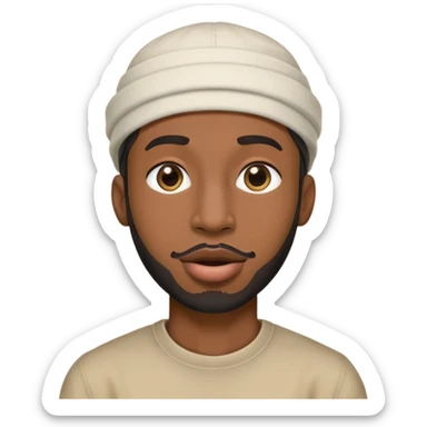 Homem negro com o emoji &$!#% em cima da boca com chapéu de habibi  sticker