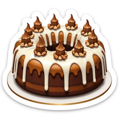 Bundt snickers candy cake and white frosting  sticker