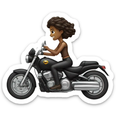 Woman riding motorcycle fast sticker