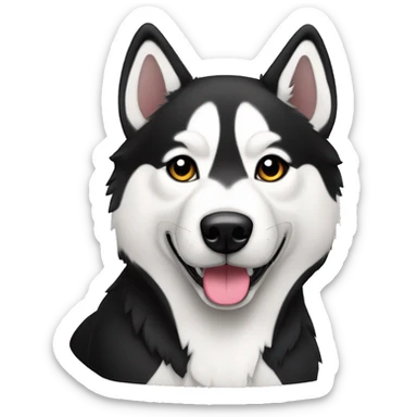 Perro husky siberiano con color banco y negro  sticker