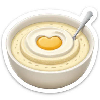 a bowl of grits, vibrant, simple, clear sticker