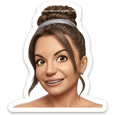 smiling girl with brown hair sticker