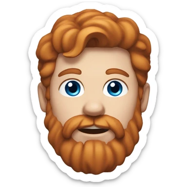 Irish man with a goat, blue eyes, reddish hair, freckles, redish beard, superman  sticker