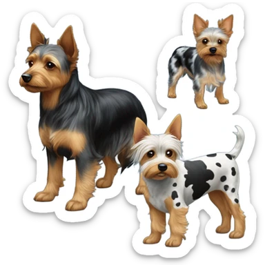 Yorkie with a cattle dog sticker