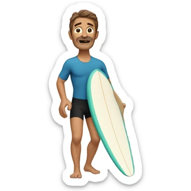 Old brown haired guy surfing in Mexico sticker