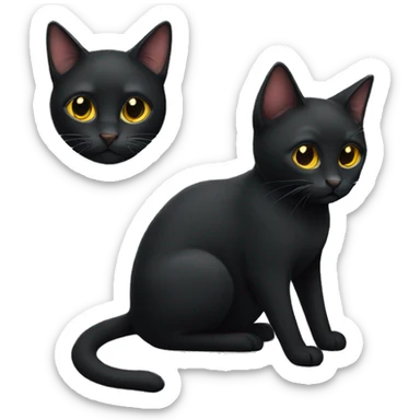 Two black cats  sticker