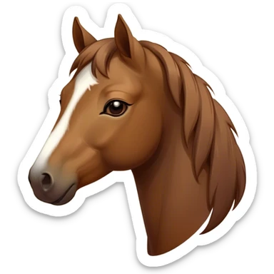 Beautiful and Majestic Brown Welsh Pony Portrait Emoji, Head and body exuding rustic elegance with a rich, glossy brown color and eyes gently closed in serene repose, Simplified yet exquisitely endearing features, highly detailed, glowing with a soft, drowsy earthy light, high shine, relaxed and utterly noble, stylized with an air of pastoral majesty, soft glowing outline, capturing the essence of a beautiful and majestic brown Welsh pony that embodies the timeless charm of the countryside! sticker