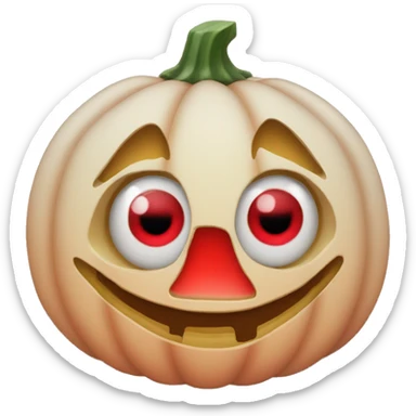 Show me a pumpkin with red eyes sticker