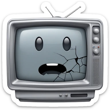 old tv broken sticker