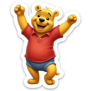 Winne the Pooh waving sticker