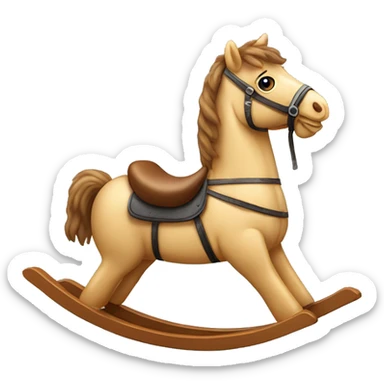 Rocking horse with teddy bear  sticker