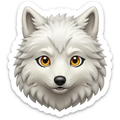 White wolf emoji sticker