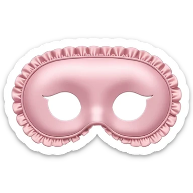 Powder pink sleep mask, satin, frilly, no eyes sticker