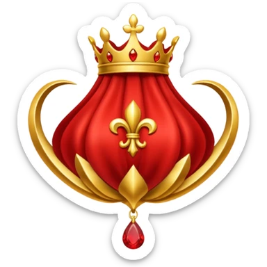 rococó moño rojo con dorado sticker