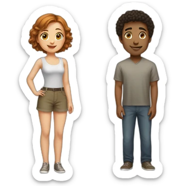 Love of a short man with a tall girl sticker