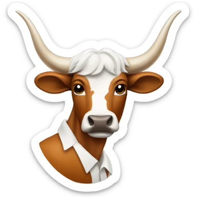 longhorn bull as a school student sticker