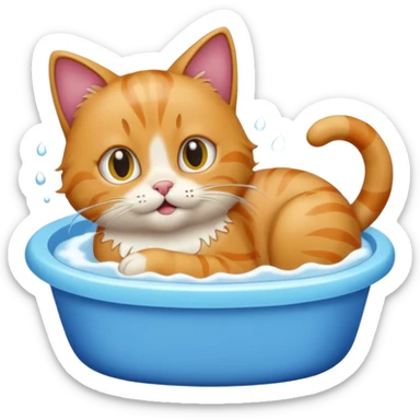 Cat taking a bath  sticker