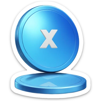 blue coin sticker