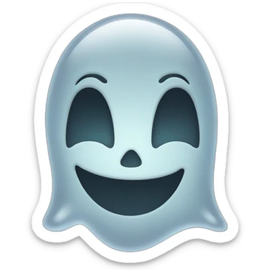 Semi transparent ghost with a smile sticker