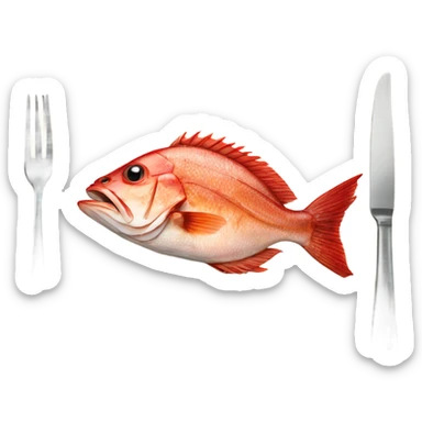grilled red snapper on plate sticker